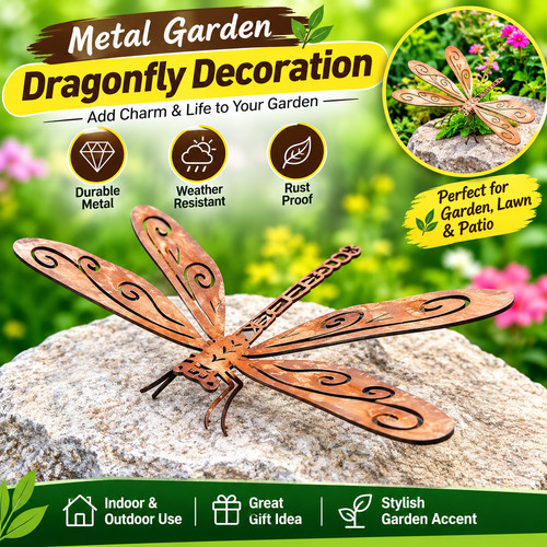 Rustic metal dragonfly - pc,