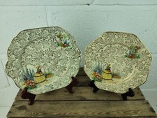 2 X Empire Shelton Ivory Crinoline Lady Serving Plates 9.5" & 9"