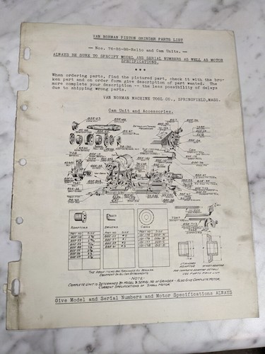 Van norman machine piston - machine,