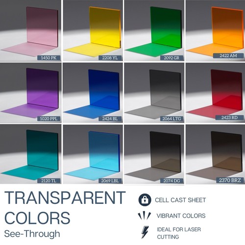 Transparent colored plexiglass - colored,