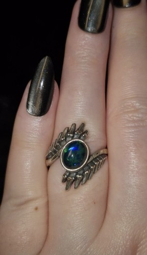 Rare black opal ring s925 - black,