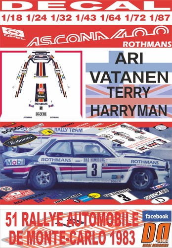 Decal opel ascona 400 - opel, a