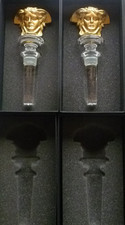 Rosenthal Versace Glass 2 Gold Coloured Bottle Stoppers Brand New Boxed Genuine