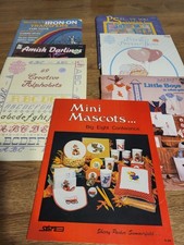 Lot of 7 Vintage Embroidery & Cross Stitch Books with Patterns