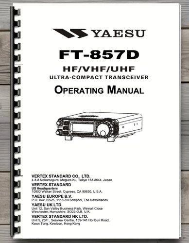 Yaesu 857d operating manual - yaesu,