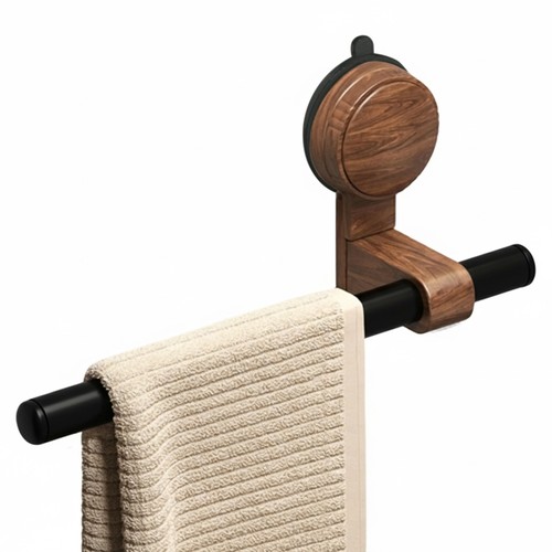 Vintage walnut wood towel - vintage, rack