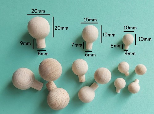 Small wooden shaker pegs knobs - wooden,