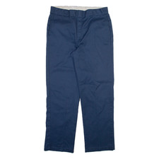 DICKIES 874 Workwear Mens Trousers Blue Regular Straight W36 L32