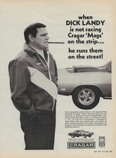 1969 Cragar SS Mags Dick Landy Magazine Ad Super Stock Dodge Charger R/T Hemi 69