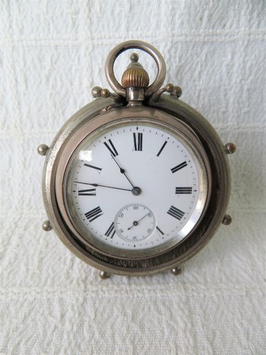 Antique silver pocket watch - silver,