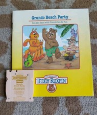 1992 Teddy Ruxpin Grundo Beach Party Cartridge Tape Playskool Book Tested VTG
