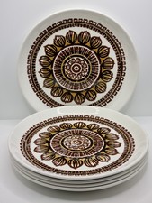 5 Biltons Dinner Plates Flower Mandala Staffordshire Tableware 10" Vintage Retro