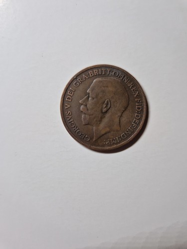 1916 george one penny coin - v,