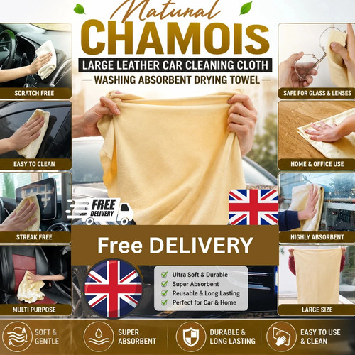 Natural chamois large leather - natural,