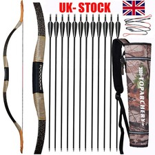 30-50lb Traditional Recurve Bow Hunting Target Arrows Mongolian Horsebow LH/RH