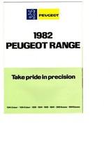 PEUGEOT RANGE 104 GL SR ZS 305 S GLS ESTATE 505 GR STi 604 SRD 1982 UK brochure