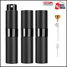 3Pcs 8ml Cologne Travel Bottle, Perfume Atomizer, Refillable black