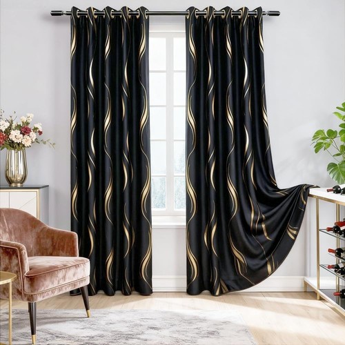 Luxury black gold - gold, wave