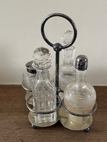 Antique cut glass cruet - glass, set