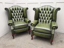 Vintage Pair Deep Button Green