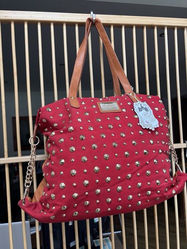 Lydc red studded bag - studded, new
