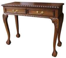 Mahogany Console Table | Chippendale Style | 2 Drawers Antique Reproduction T060