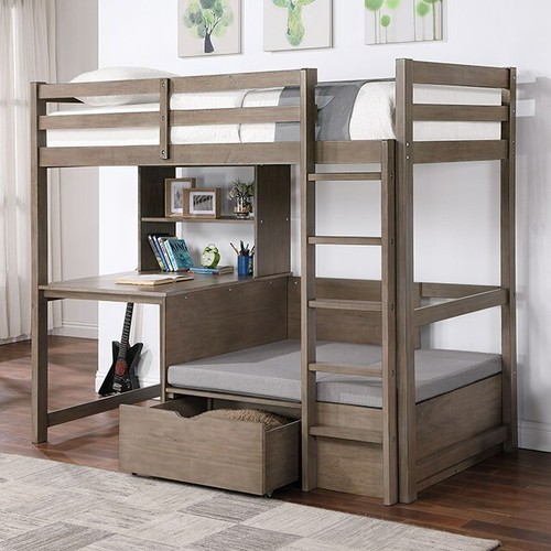 Twin workstation loft bed - workstation,