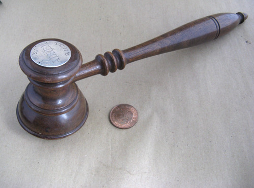 Antique wooden gavel silver - antique,