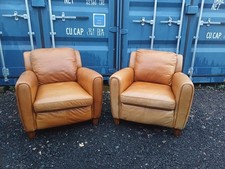 Nice Pair Of Leather Chairs, Howard Style. 