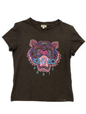 Kenzo Women's Designer Black and Pink Logo T-shirt Size UK S  Everyday Wear