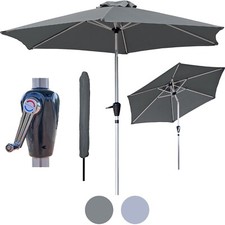 Garden Table Parasol Patio Crank Handle Outdoor Umbrella Sun Shade Tilting 2.7M