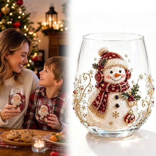 Christmas glass arts cup - 3d,