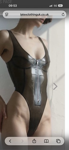 Latex bodysuit with zip - bodysuit,