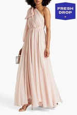 RRP€1540 MARIA LUCIA HOHAN Gown FR40 US8 UK12 L HANCRAFTED Lined Bow Gathered