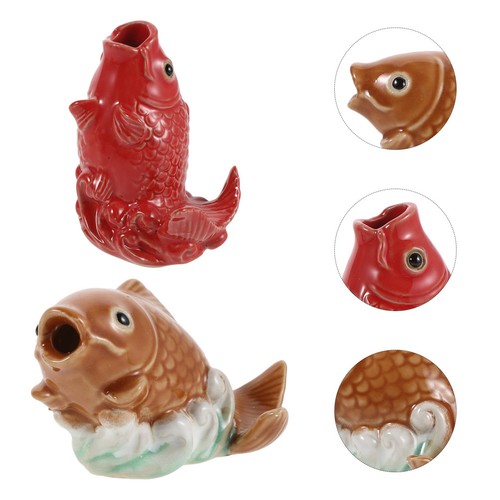 Outdoor ceramic carp fountain - carp,