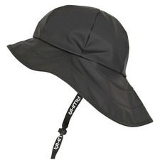 AWHA Souwester Black Waterproof Rain Hat Wide Brim Earflaps Unisex