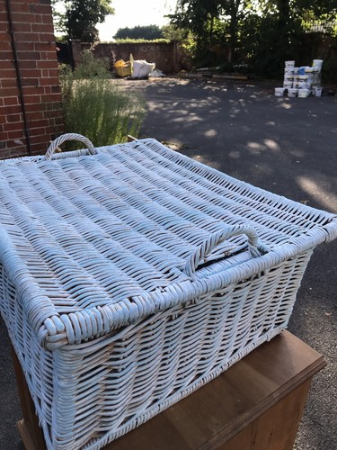 Wicker storage basket - wicker, lid