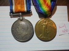 WW1 War/Victory medal pair -Pte- Royal Scots  (WIA)  (ALN/430)