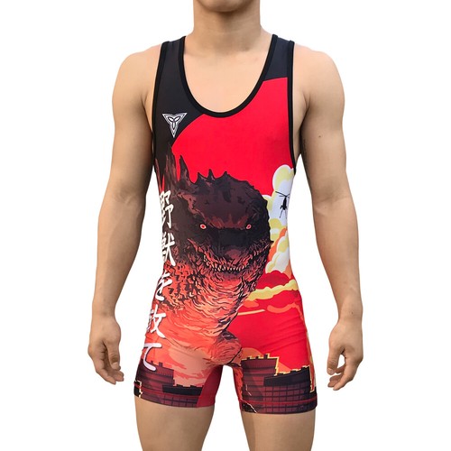 Godzilla wrestling singlet - godzilla,