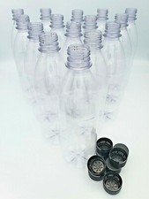 Clear Plastic 500ml PET Screw Cap Drinks Bottles Cordial Home Brew x 100 Pack