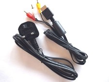 AV Video Audio TV Scart Cable Lead Plug/Power Supply for PS2 Playstation Console
