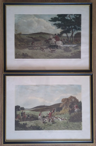 1860 framed fox hunting - 1860,