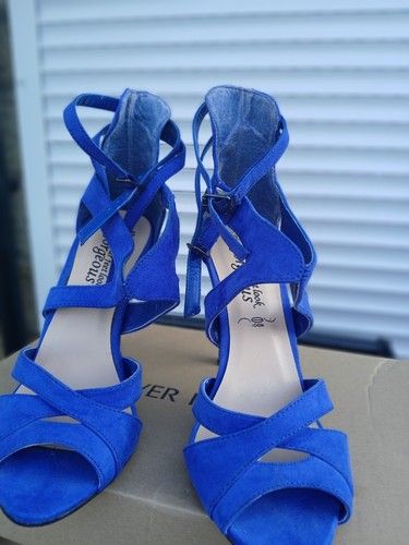 Used faux suede royal - blue, new