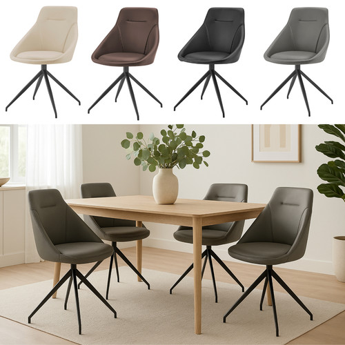 Faux leather swivel dining - faux,