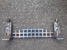 Knights Templar Luster Enamel Cast Iron Fireplace Front Grate