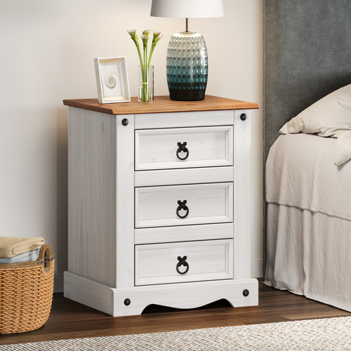 Corona bedside cabinet - cabinet, white