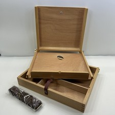 Wooden Artist Easel Box Portable Paint Storage Case 13x10"