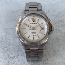 Seiko Kinetic 100 5M62-0CM0 Stainless Steel Quickset Date Watch