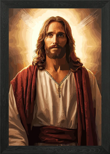 Jesus light framed wall - jesus, art