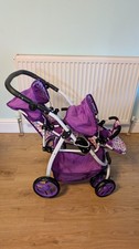 Doll Twin Pushchair Buggy